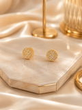 Gold Micro-Pavé Disc Studs