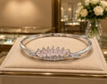 Silver Pink Marquise Tiara Bangle