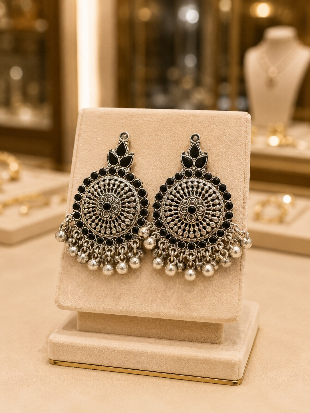 Midnight Mandala Chandelier Earrings