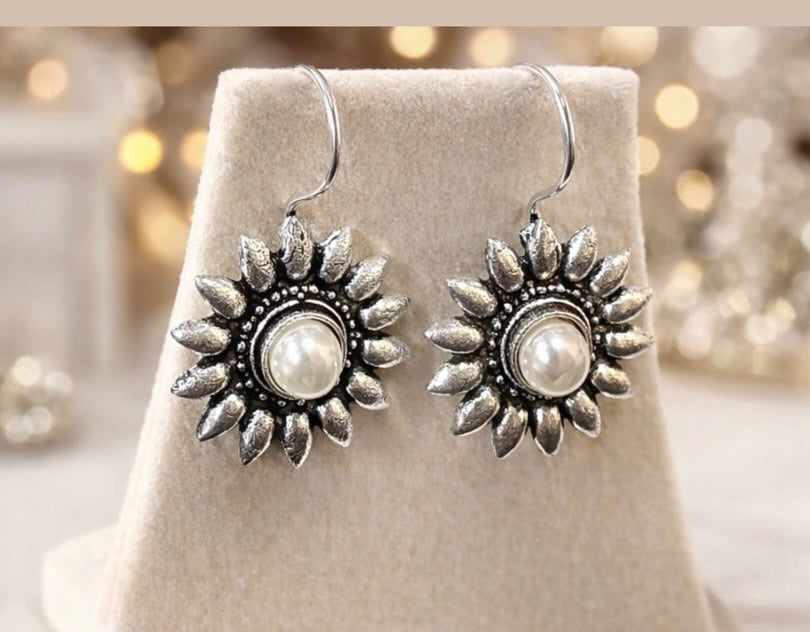 Oxidized White Stone earrings different colors available