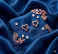 Rose Gold Botanical Heart Multi-Piece Earring Set