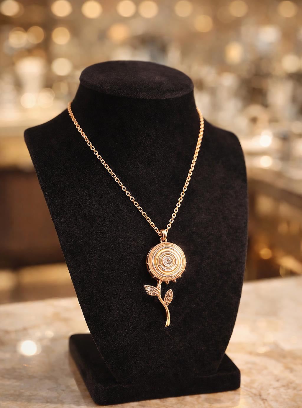 Women elegant & cute rotable sunflower neckace