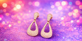Gold Pavé Teardrop Cutout Earrings