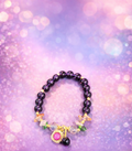 Amethyst & Pink Halo Charm Bracelet
