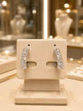 Silver Stone J Hoop Earrings