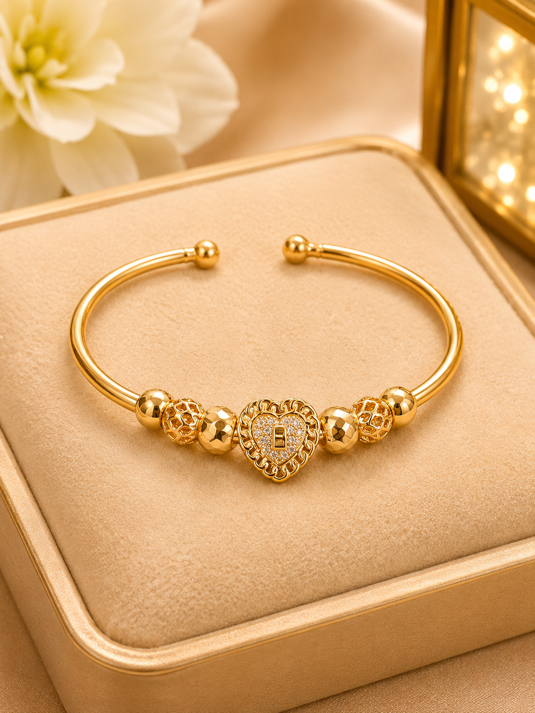 Gilded Sweetheart Open Bangle