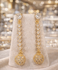 Gold plated diamond earring