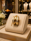 Two-Tone Crystal Ribbon Hoop Earrings