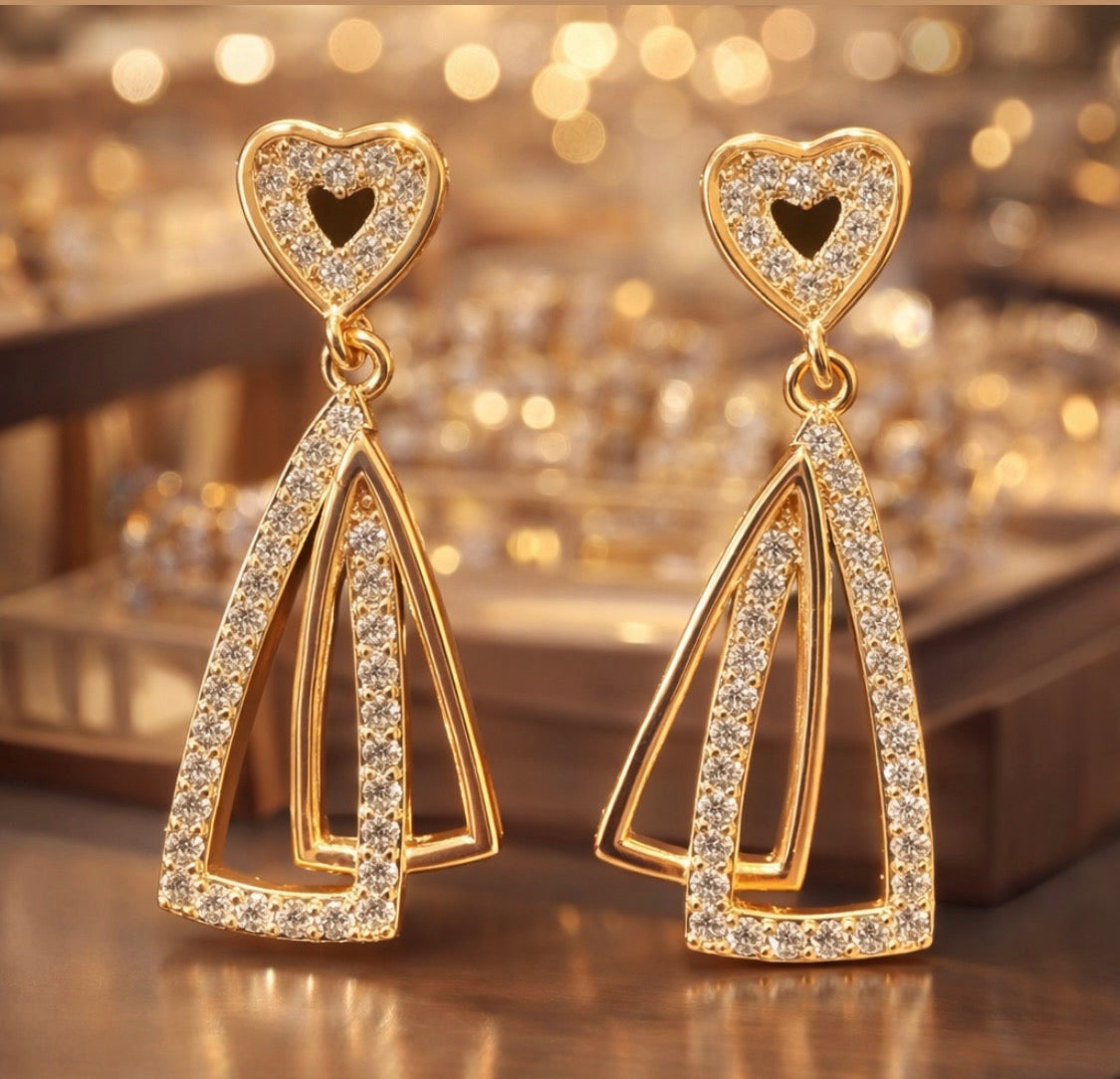 Rose gold diamond stylish earring