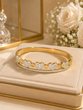Gold Layered Pavé Heart Bangle
