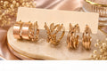 Trendy Chunky Gold Hoop Earrings set