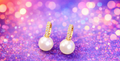 Celestial Pearl Huggie Earrings