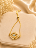 Gold Crystal Hamsa Hand Bracelet