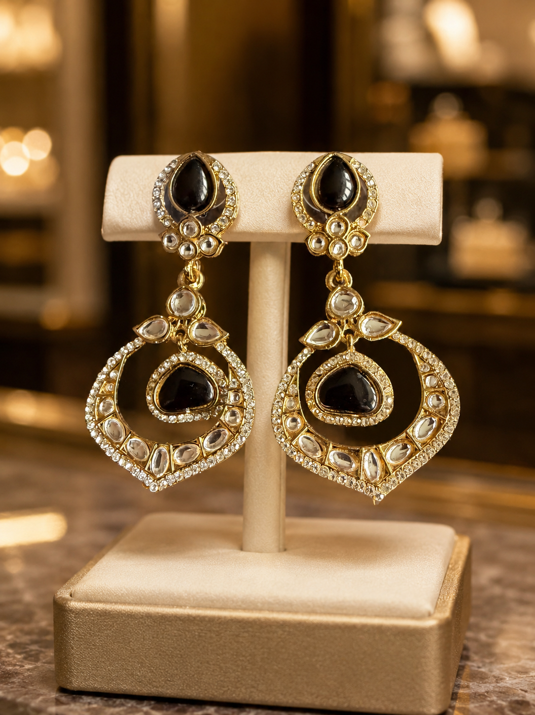 Midnight Filigree Chandelier Earrings
