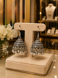 Oxidized Silver Jhumka Earrings