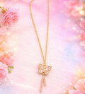 Gold Butterfly Tassel Pendant Necklace