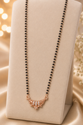 Rose Gold Black Bead Mangalsutra Necklace