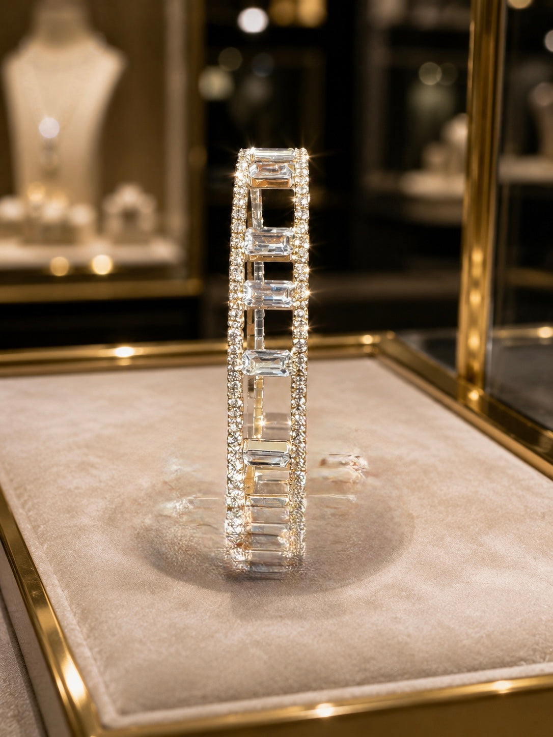 Radiant Emerald-Cut Diamond Eternity Bangle