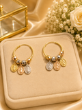 Gold & shiver plated earrings