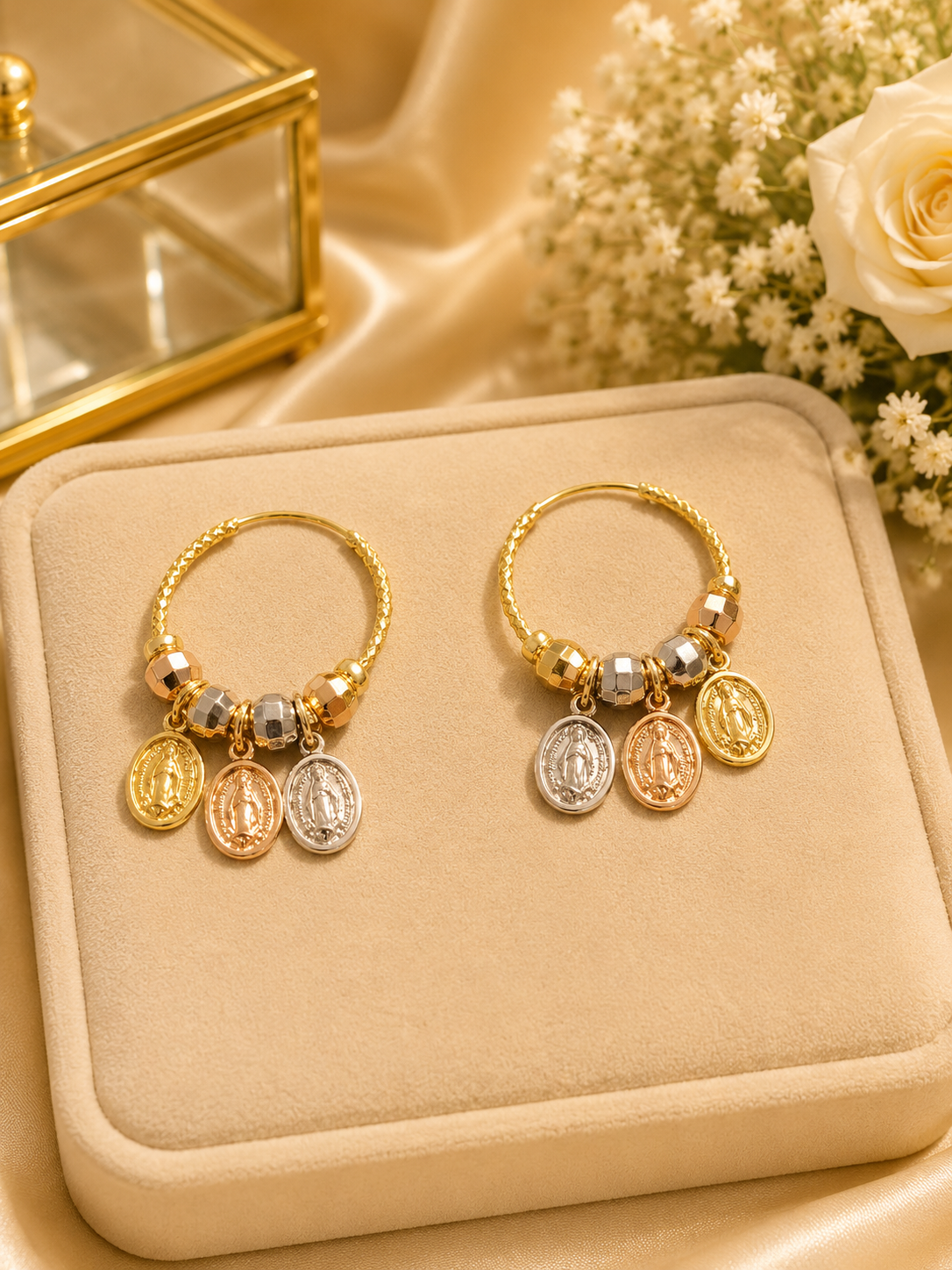 Gold & shiver plated earrings