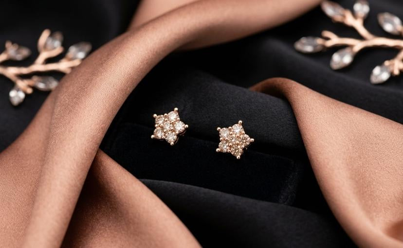 Rose Gold Star Stud Earrings