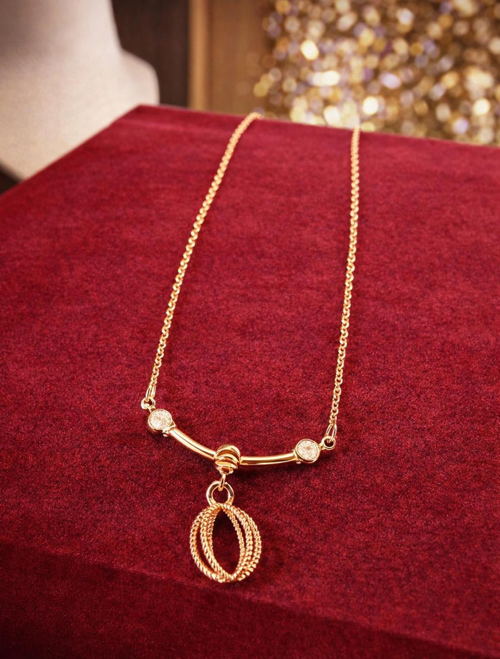 Women rose gold chain necklace